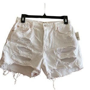 Free People We the Free Distressed cutoff Button fly Jean shorts - size 26 - NWT